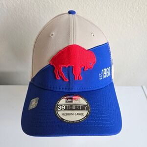 New Era Buffalo Bills 39THIRTY NFL Sideline Hat Tan Blue Medium Large New